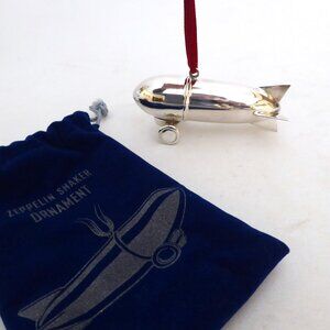 NEW 4.25” RESTORATION HARDWARE ZEPPELIN SILVER COCKTAIL SHAKER ORNAMENT